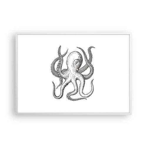 Affiche dans un cadre blanc - Poster - Dansant avec les vagues - 100x70 cm