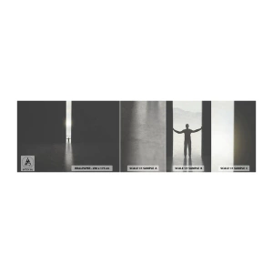 Échantillon de Papier Peint Autocollant Deluxe Sticker - Étape vers un avenir radieux - Abstraction, Homme, Morceau - 100x30 cm