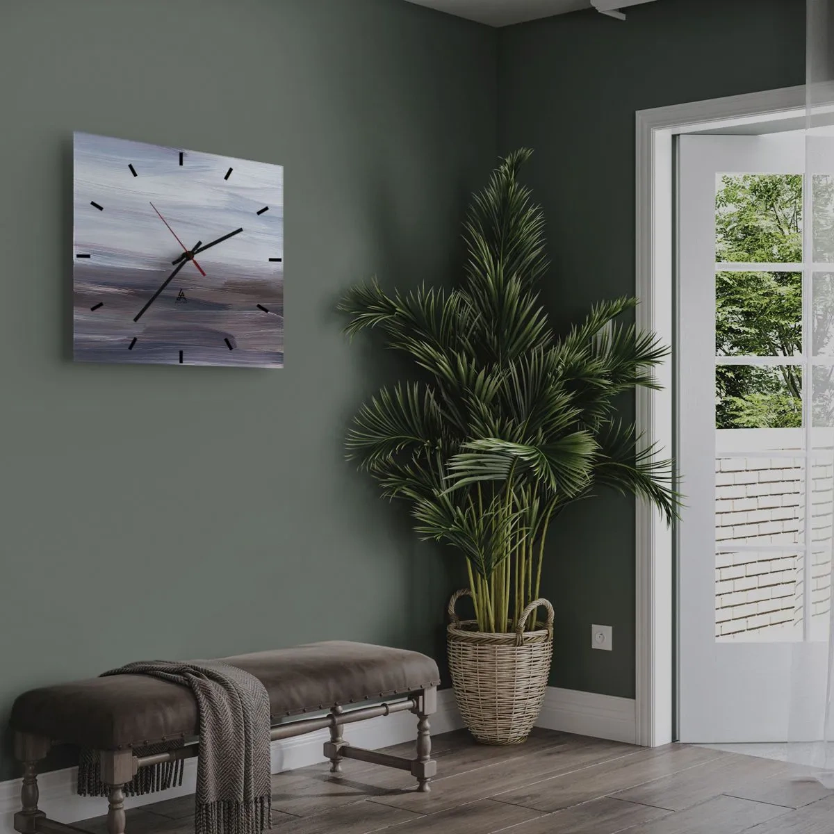 Horloge murale - Pendule murale - Éléments : eau - 40x40 cm