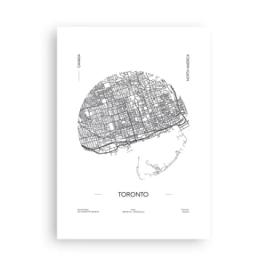 Affiche - Poster - Une carte minimaliste en noir et blanc de Toronto - 50x70cm - Anatomie de Toronto - Décoration murale moderne pour le salon et la chambre ARTTOR