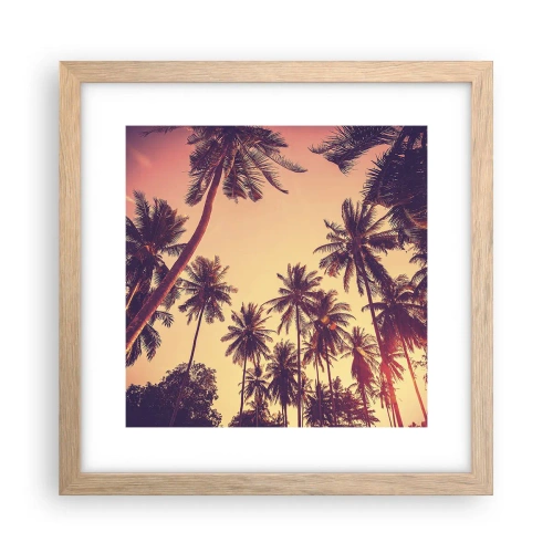 Affiche dans un chêne clair - Poster - Variation tropicale - 30x30 cm