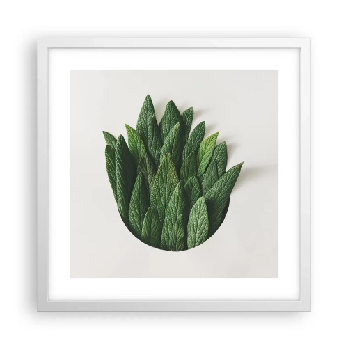 Affiche dans un cadre blanc - Poster - Curiosité sans retenue - 40x40 cm