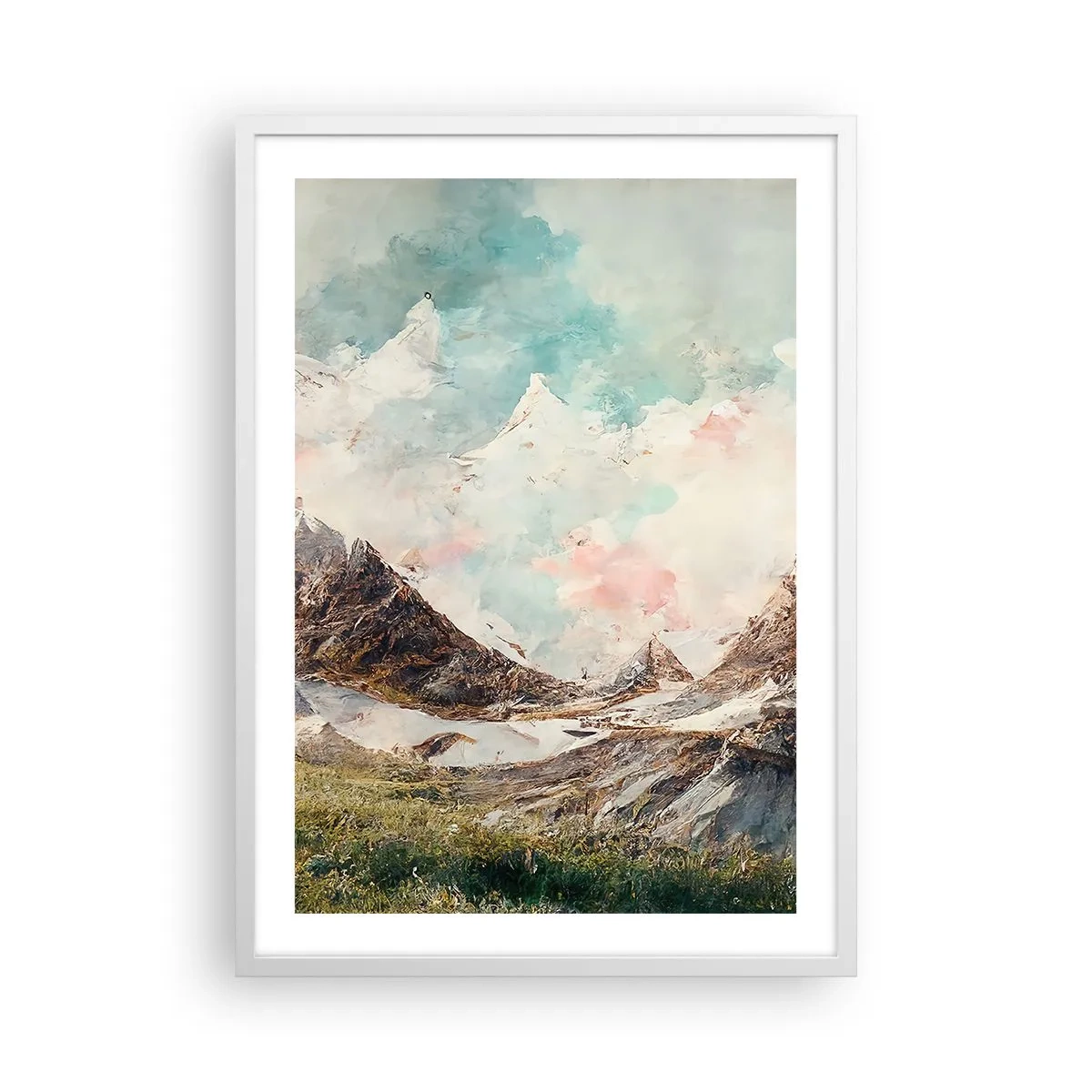 Affiche dans un cadre blanc - Poster - Lames de roche - 50x70 cm