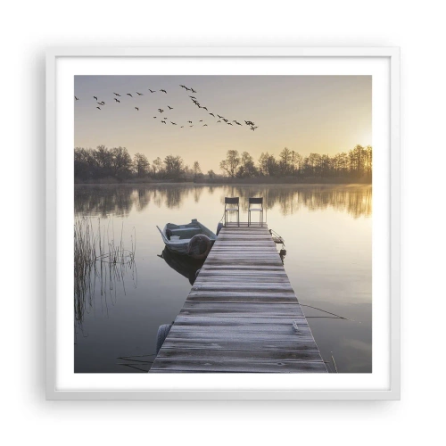 Affiche dans un cadre blanc - Poster - Je reviendrai - 60x60 cm