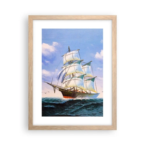 Affiche dans un chêne clair - Poster - Fièrement avec le vent - 30x40 cm