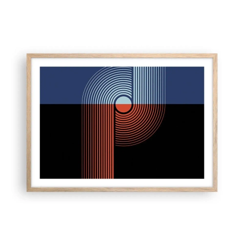 Affiche dans un chêne clair - Poster - Dans une étreinte géométrique - 70x50 cm
