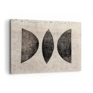 Impression sur toile - Image sur toile - Formes ethniques aux tons sombres sur fond clair - 100x70cm - Abstraction ethnique - Décoration murale moderne pour le salon et la chambre ARTTOR