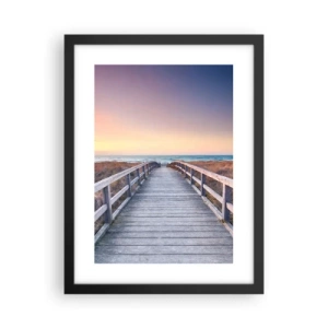 Affiche dans un cadre noir - Poster - Aurore baltique du soir - 30x40 cm