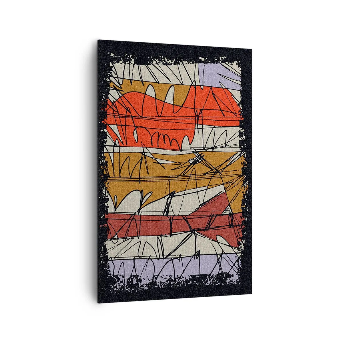 Impression sur toile - Image sur toile - Composition abstraite aux couleurs intenses - 80x120cm - Composition spontanée - Décoration murale moderne pour le salon et la chambre ARTTOR