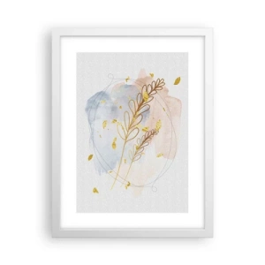 Affiche dans un cadre blanc - Poster - Explosion d'or - 30x40 cm