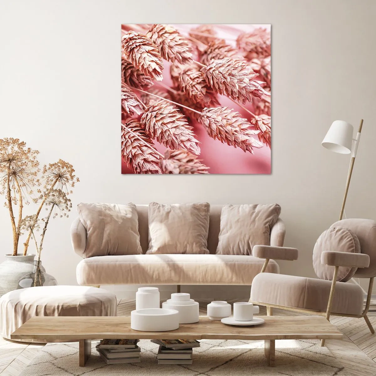 Impression sur toile - Image sur toile - Une cascade florale en rose - 70x70 cm