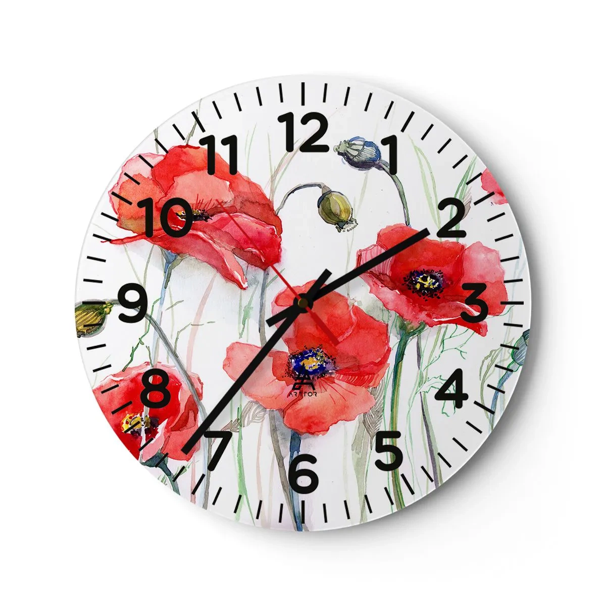 Horloge murale - Pendule murale - Fleurs polonaises - 30x30 cm