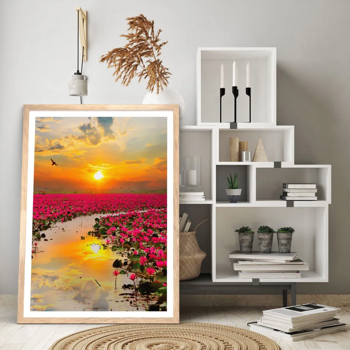 Affiche dans un chêne clair - Poster - La vie secrète du lac - 40x50 cm