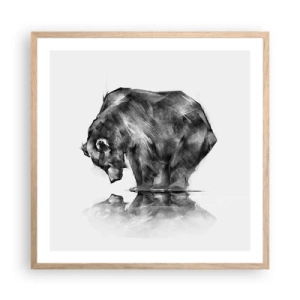 Affiche dans un chêne clair - Poster - Ravi de rencontrer quelqu'un de proche - 60x60 cm