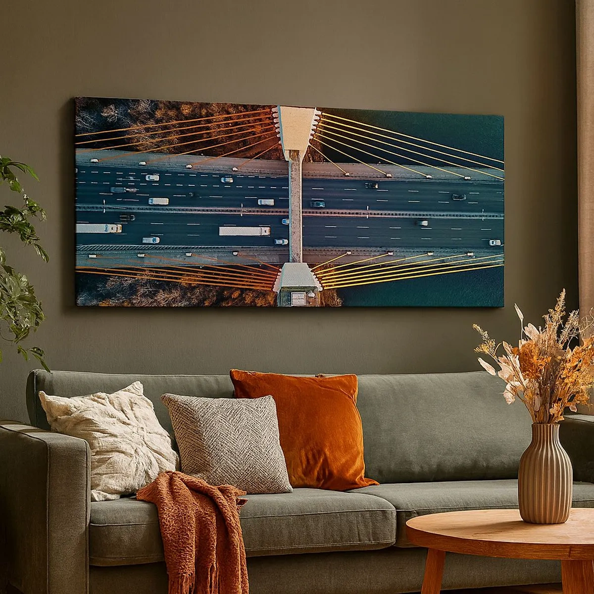 Impression sur toile - Image sur toile - Au dessus de l'eau et de la forêt - 100x40 cm