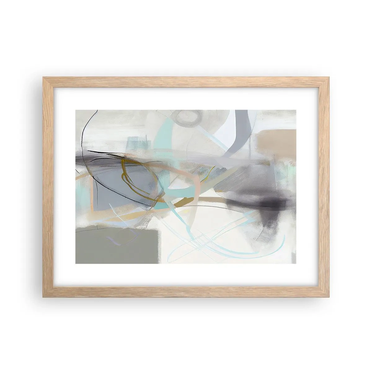 Affiche dans un chêne clair - Poster - Abstraction brumeuse - 40x30 cm