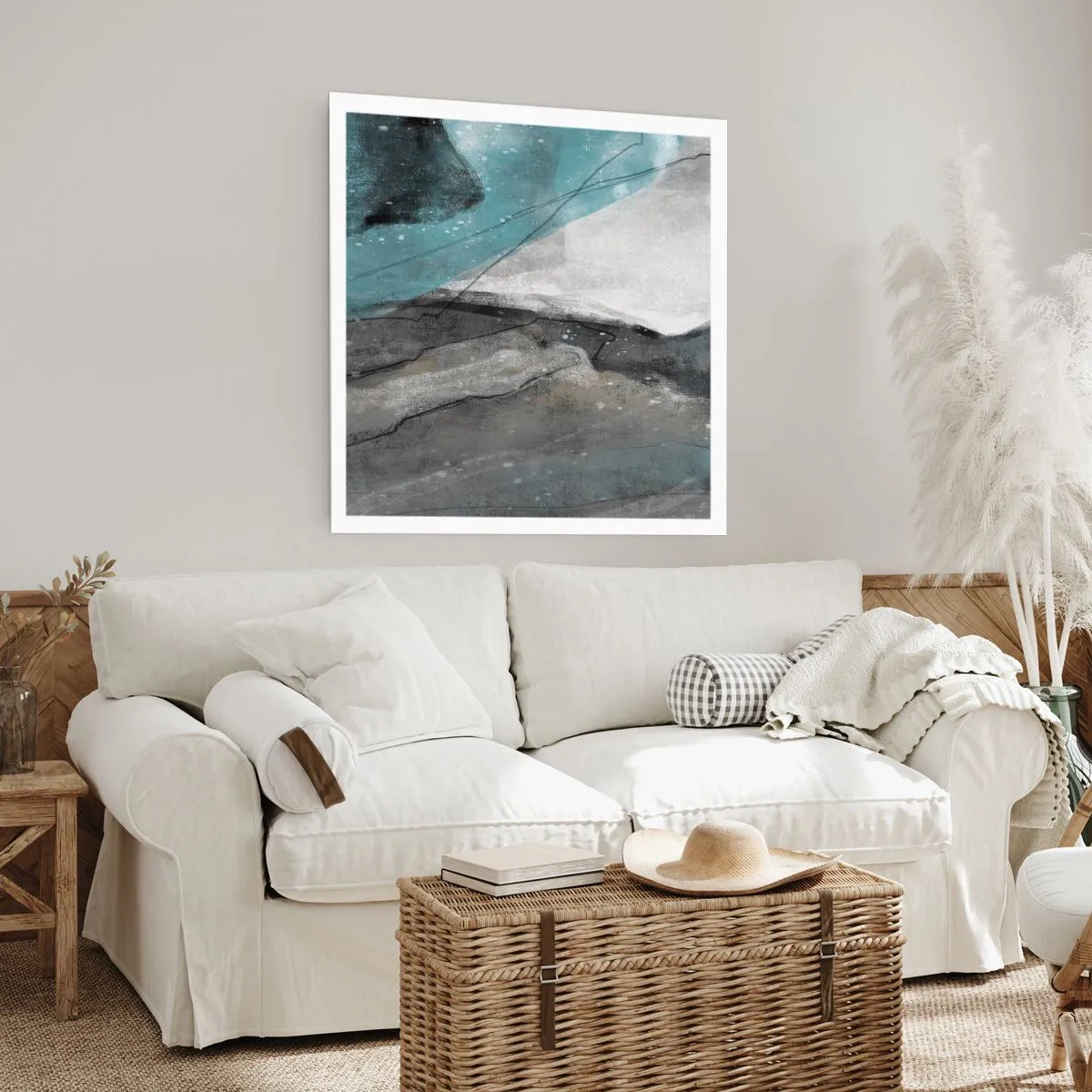 Affiche - Poster - Résumé : roches et glace - 50x50 cm