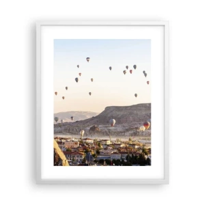 Affiche dans un cadre blanc - Poster - Comme des navires dans le ciel - 40x50 cm