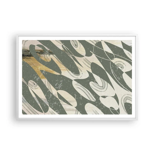 Affiche dans un cadre blanc - Poster - Abstraction rythmique - 100x70 cm