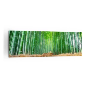 Impression sur toile - Image sur toile - Un chemin dans une dense forêt de bambous - 160x50cm - L'essence de la nature asiatique - Décoration murale moderne pour le salon et la chambre ARTTOR