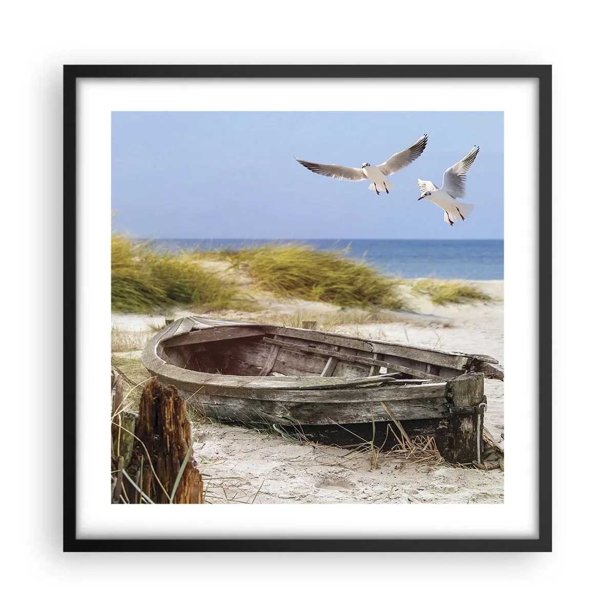 Affiche dans un cadre noir - Poster - Bain de vent - 50x50 cm