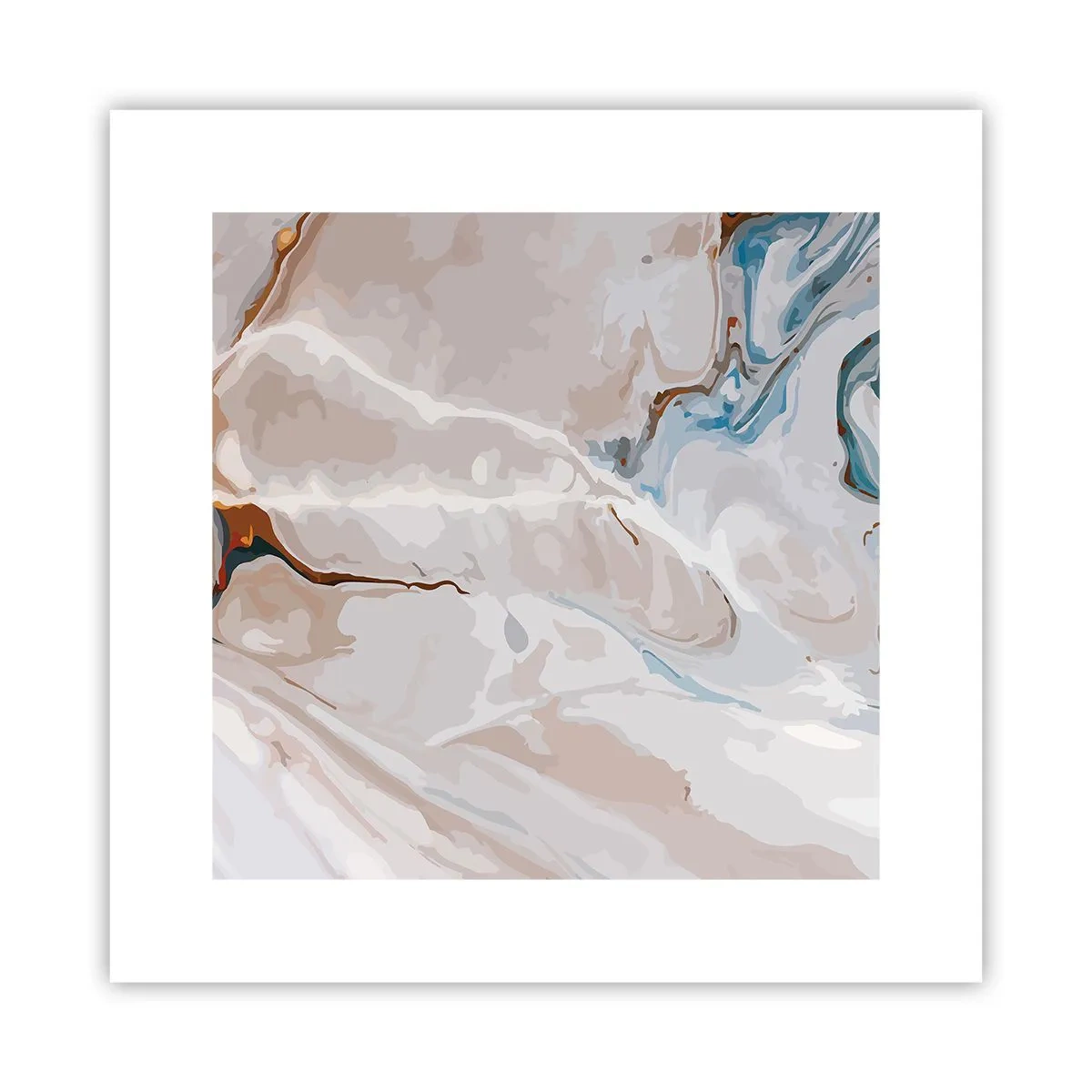 Affiche - Poster - Le bleu serpente sous le blanc - 30x30 cm
