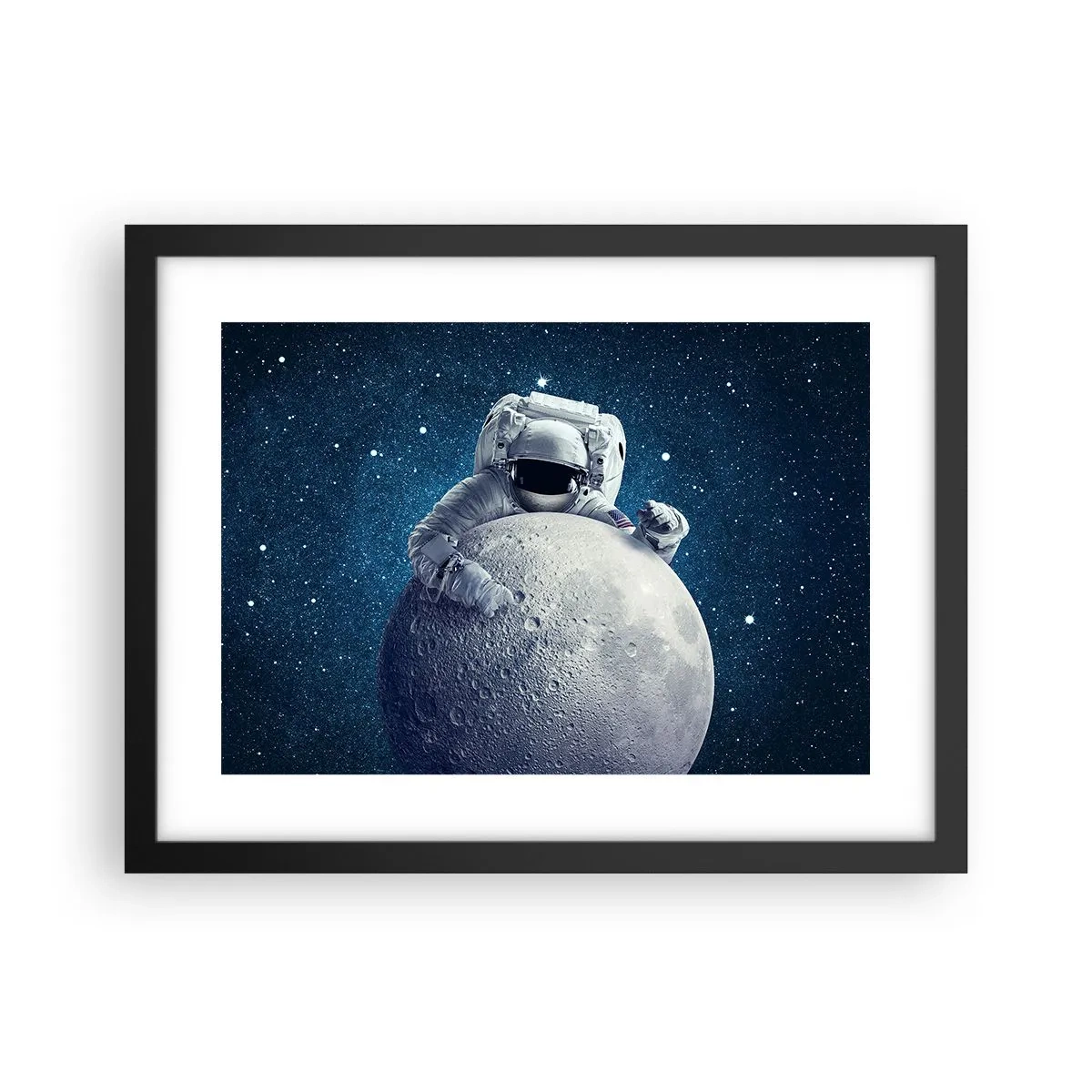 Affiche dans un cadre noir - Poster - Comique de l'espace - 40x30 cm