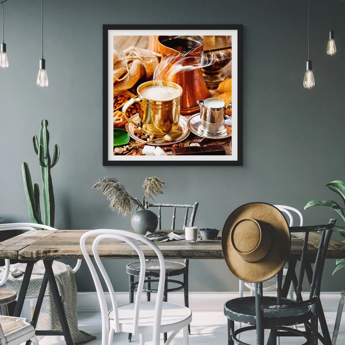 Affiche dans un cadre noir - Poster - Bonne journée! - 50x50 cm