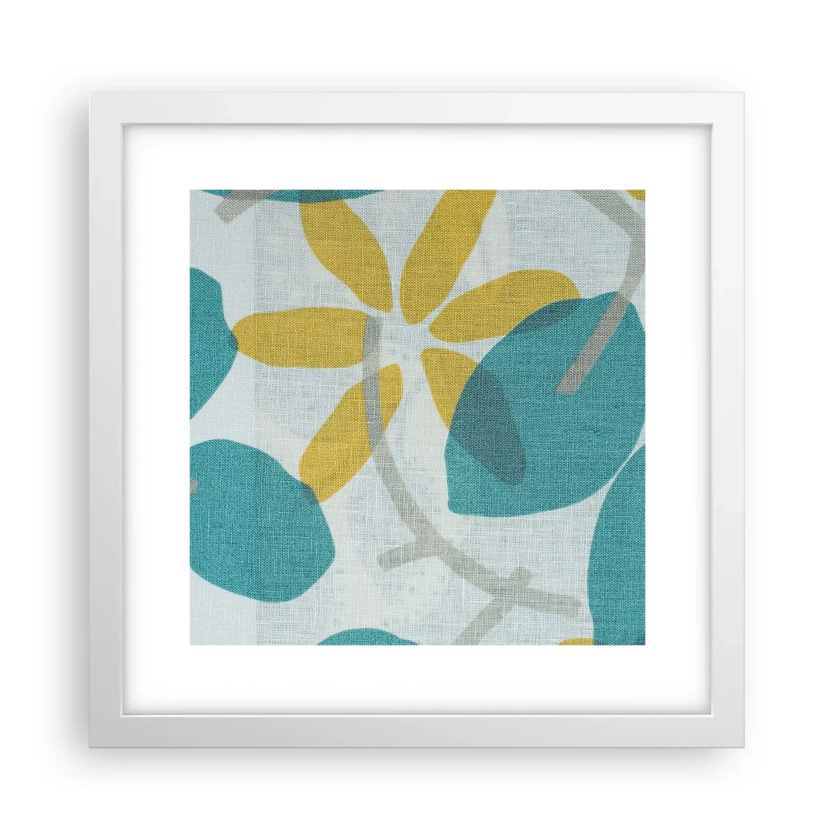 Affiche dans un cadre blanc - Poster - Wśród lazurowych liści - 30x30 cm