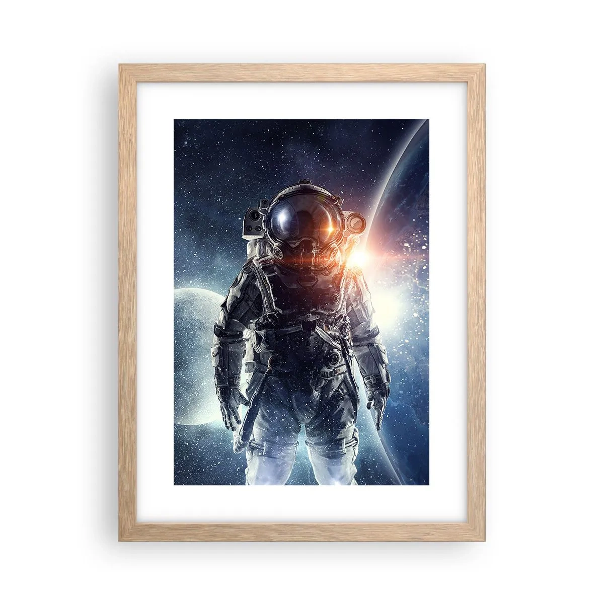 Affiche dans un chêne clair - Poster - Aventure spatiale - 30x40 cm