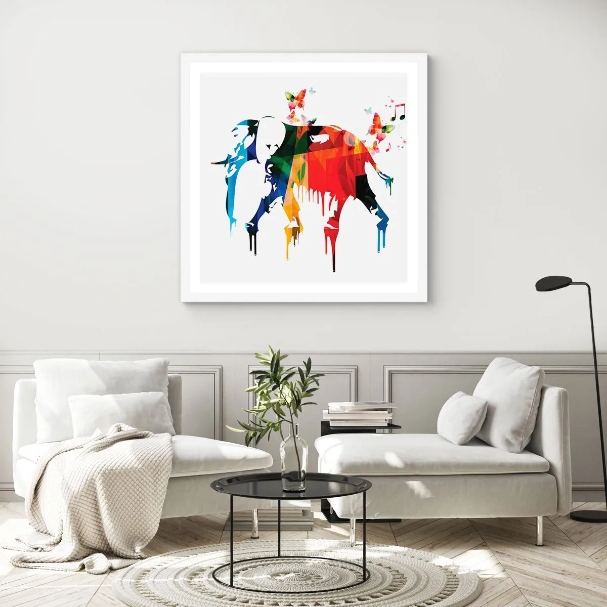 Affiche dans un cadre blanc - Poster - Tout le monde peut danser - 60x60 cm