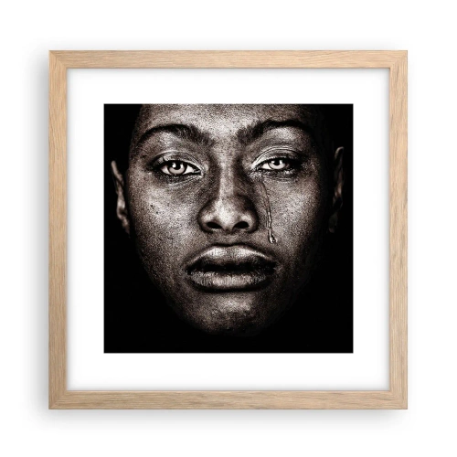 Affiche dans un chêne clair - Poster - Une larme - 30x30 cm