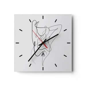 Horloge murale - Pendule murale - Contour minimaliste d'une silhouette féminine - 30x30cm - Vraiment, tu es comme ça... - Décoration murale moderne pour le salon et la chambre ARTTOR
