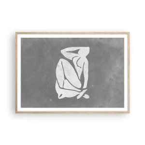 Affiche dans un chêne clair - Poster - En pensée - 100x70 cm