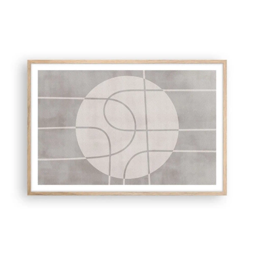 Affiche dans un chêne clair - Poster - Circulaire et tout droit - 91x61 cm