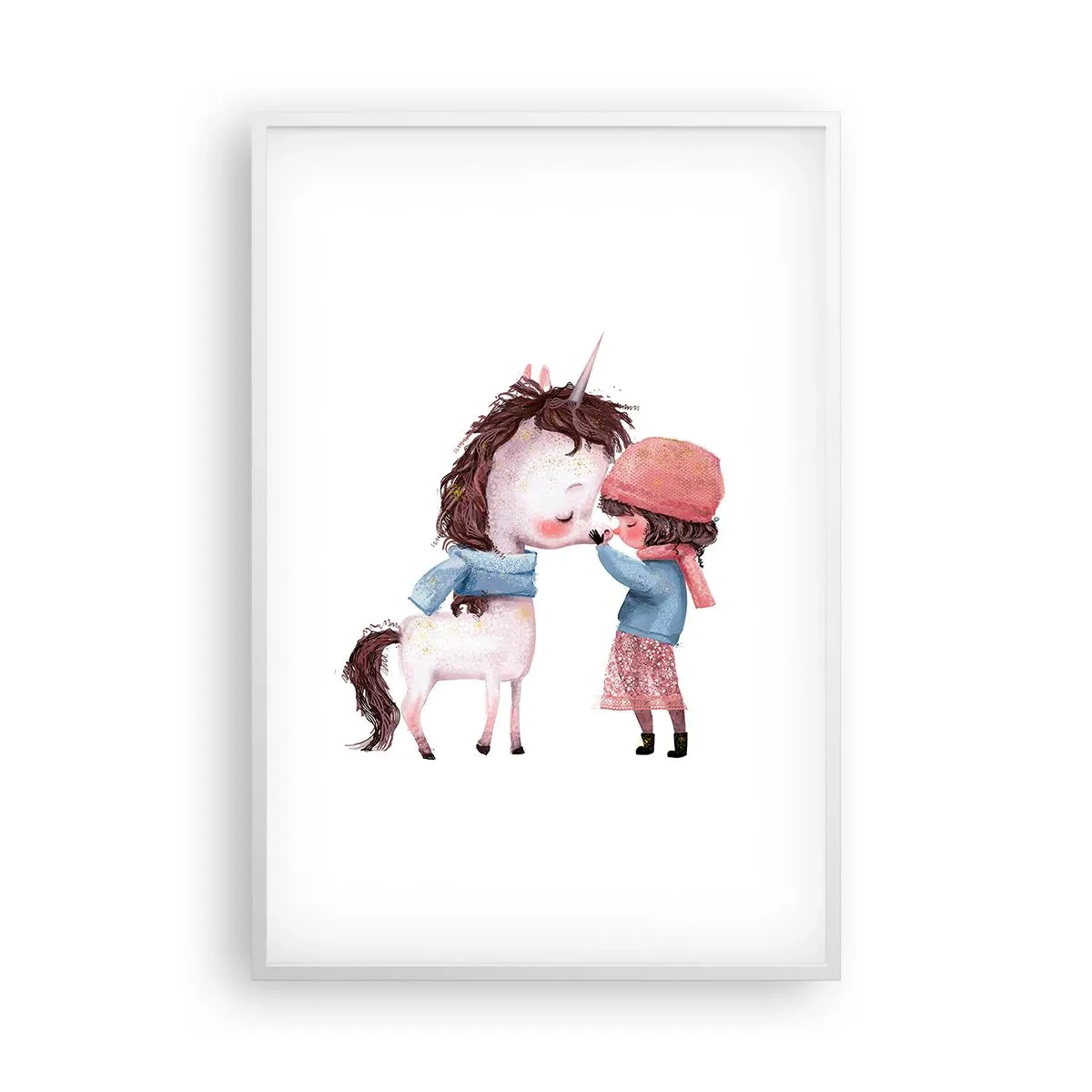 Affiche dans un cadre blanc - Poster - Histoire d'hiver - 61x91 cm