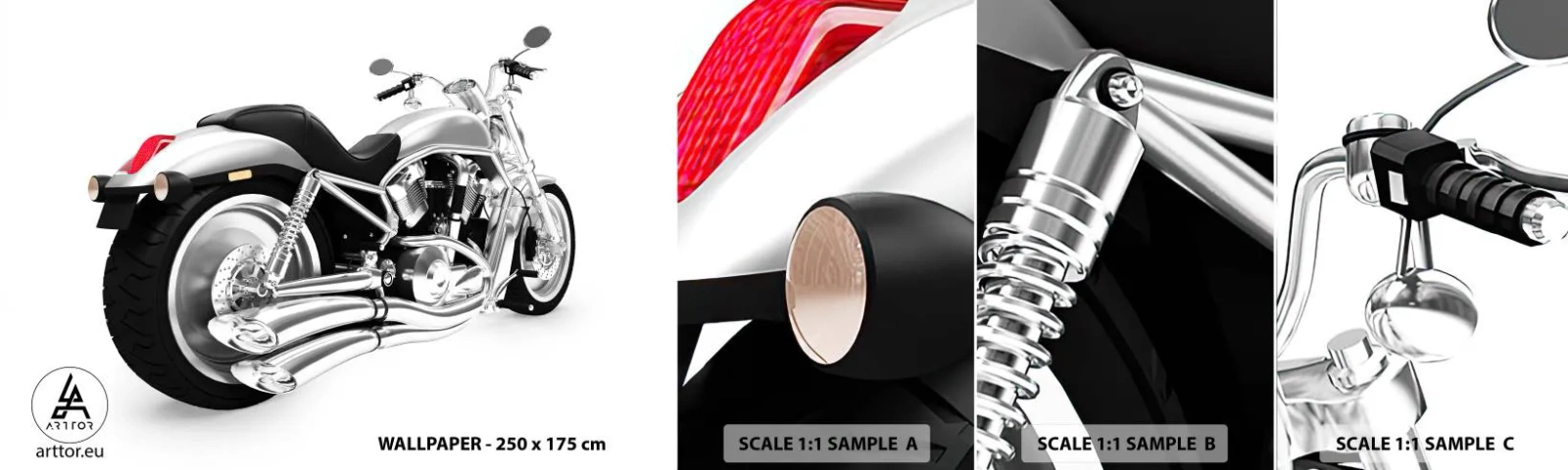 Échantillon de Papier Peint Autocollant Deluxe Sticker - Rêve de collectionneur - Automobile, Moto, Hachoir - 100x30 cm