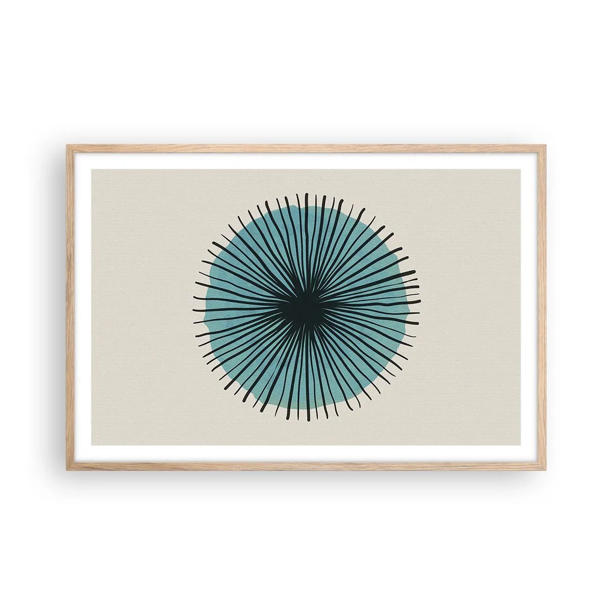 Affiche dans un chêne clair - Poster - Rayonnant dans l'azur - 91x61 cm