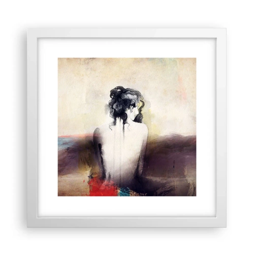 Affiche dans un cadre blanc - Poster - Lignes lisses, formes ovales - 30x30 cm