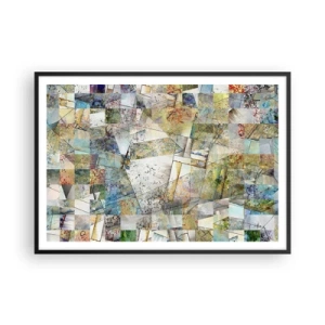 Affiche dans un cadre noir - Poster - Abstraction colorée avec des formes et des lignes géométriques - 100x70cm - Remaniement géométrique - Décoration murale moderne pour le salon et la chambre ARTTOR