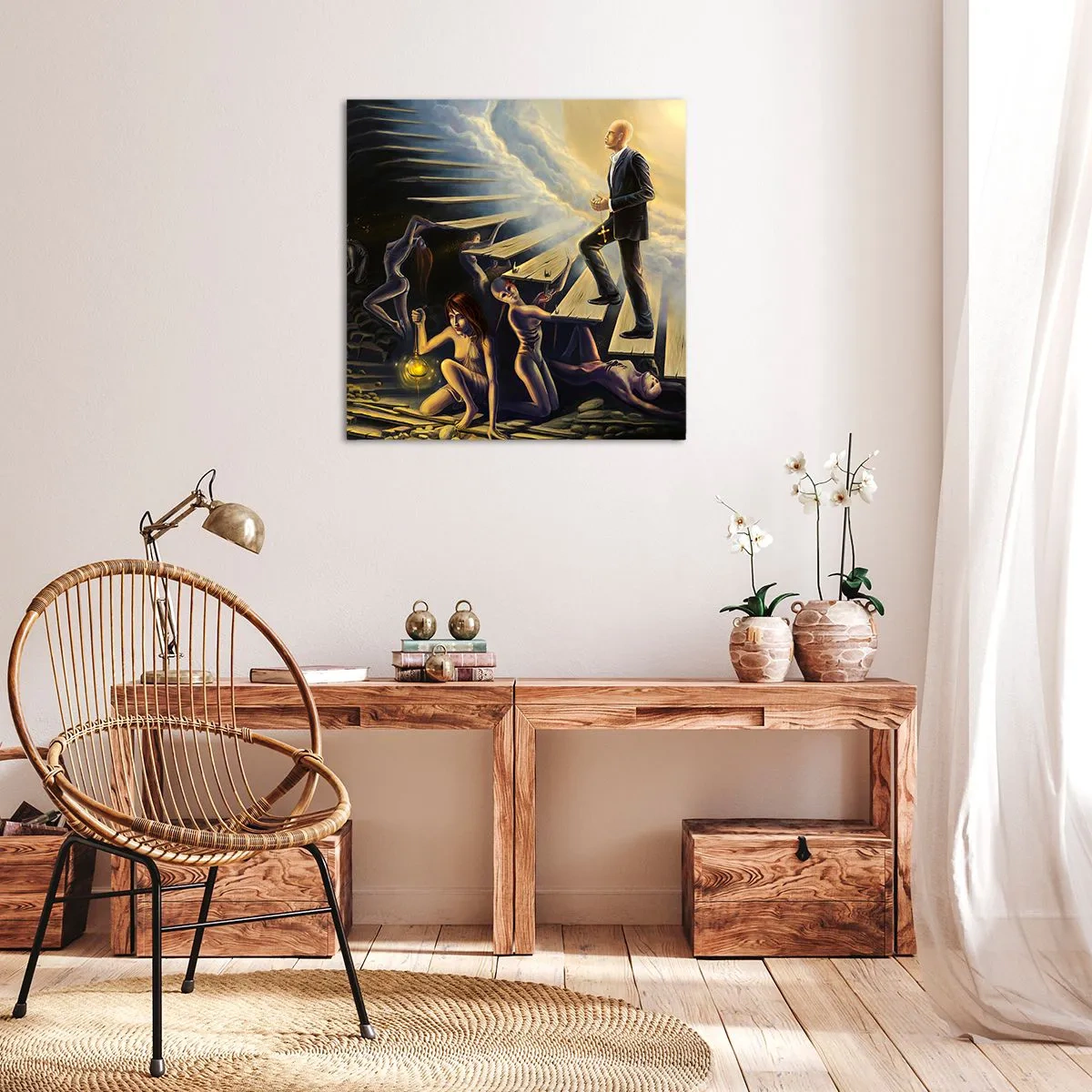 Impression sur toile - Image sur toile - Voyage dantesque vers la lumière - 30x30 cm