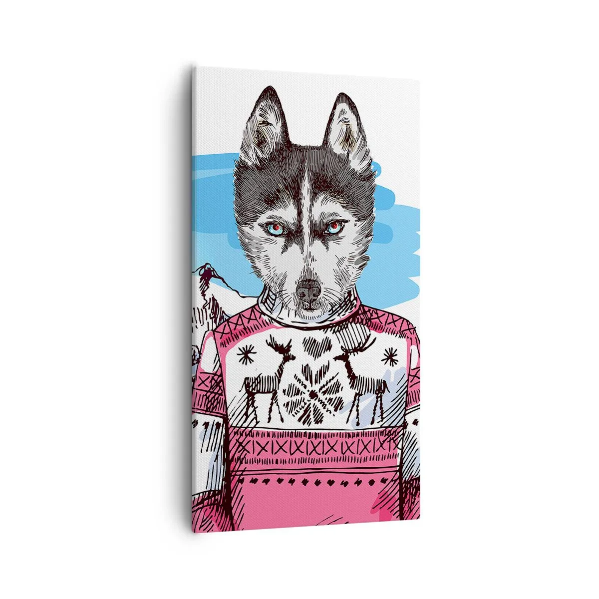 Impression sur toile - Image sur toile - Un loup en laine de mouton - 55x100 cm