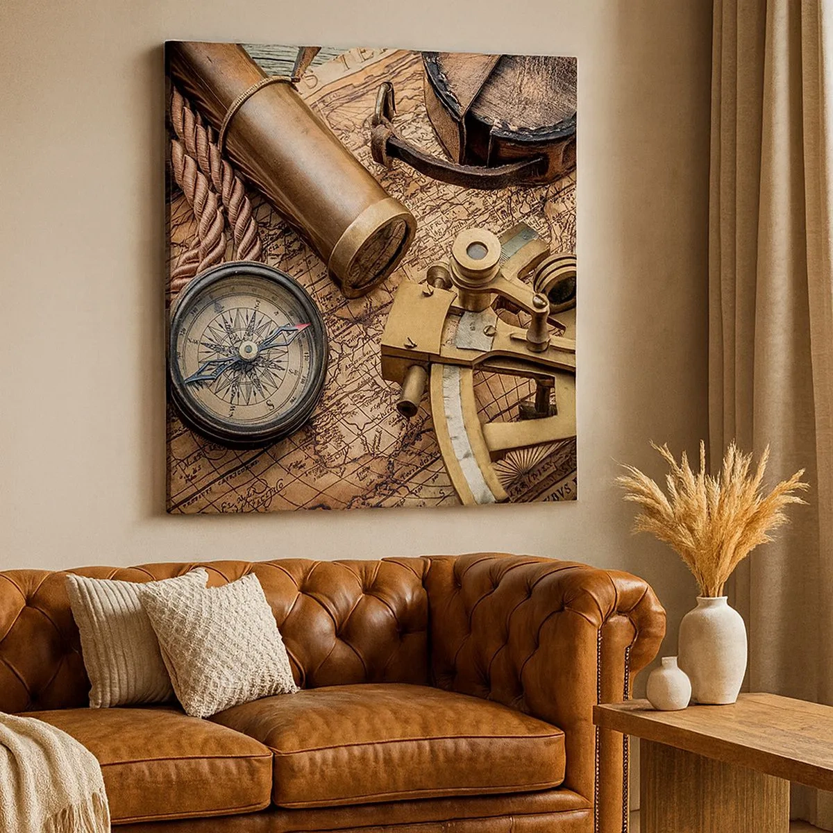 Impression sur toile - Image sur toile - Fixer un cap - 30x30 cm