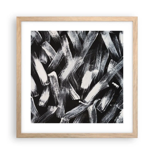 Affiche dans un chêne clair - Poster - L'abstraction dans l'esprit industriel - 40x40 cm