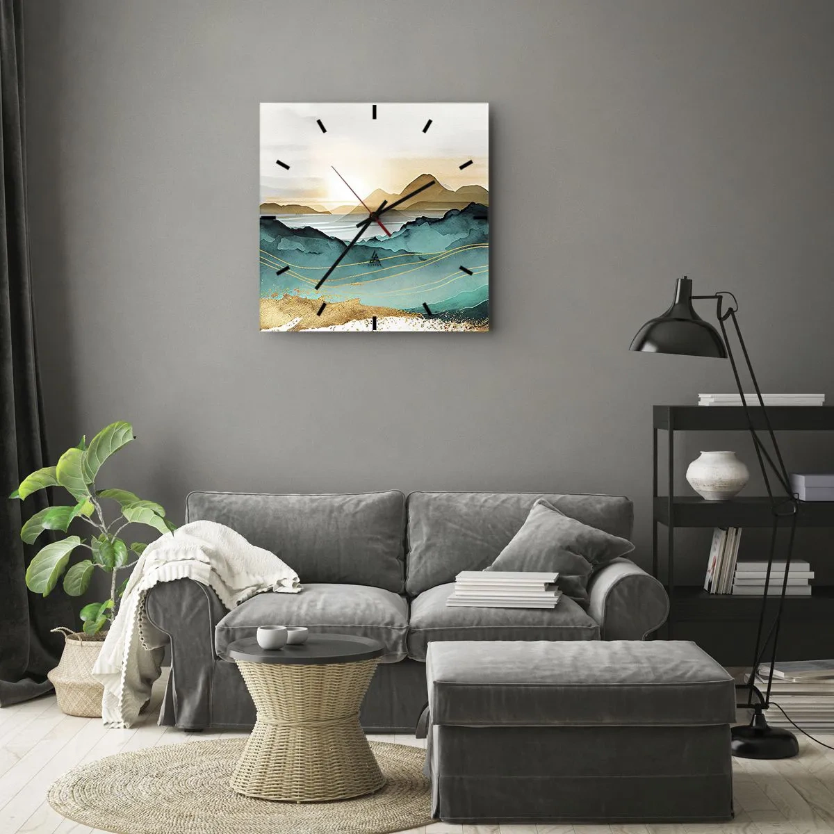 Horloge murale - Pendule murale - Au frontière de l’abstraction – paysage - 40x40 cm
