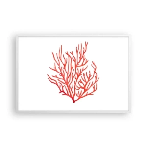 Affiche dans un cadre blanc - Poster - Filigrane de corail - 91x61 cm