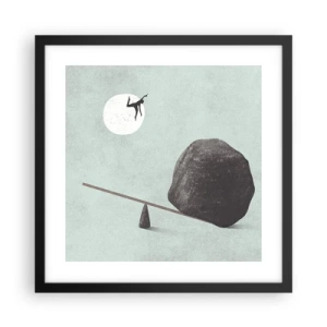 Affiche dans un cadre noir - Poster - Réalisation de ses rêves - 40x40 cm