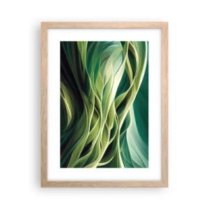 Affiche dans un chêne clair - Poster - Jeu de vert abstrait - 30x40 cm