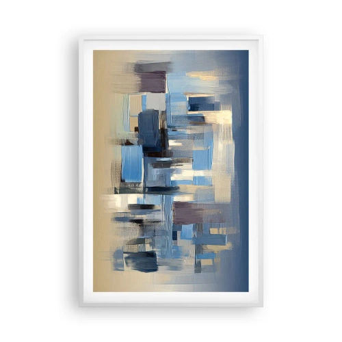Affiche dans un cadre blanc - Poster - Construction bleue - 61x91 cm