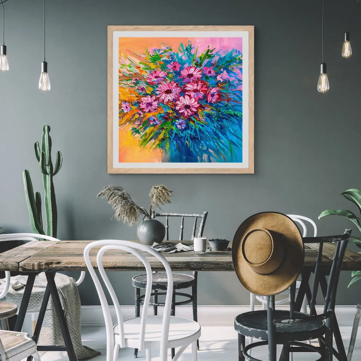 Affiche dans un chêne clair - Poster - Énergie de la vie - 40x40 cm